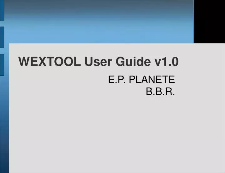 wextool user guide v1 0