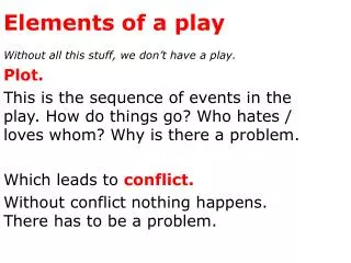 Elements of a play