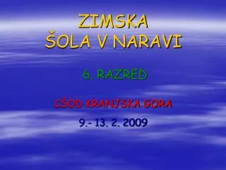 zimska ola v naravi 6 razred