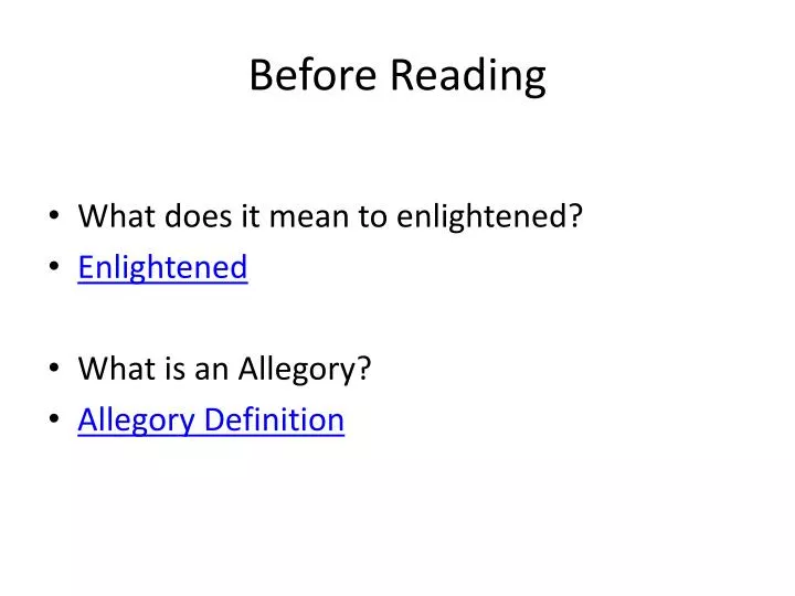 before reading