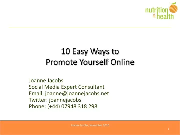 10 easy ways to promote yourself online