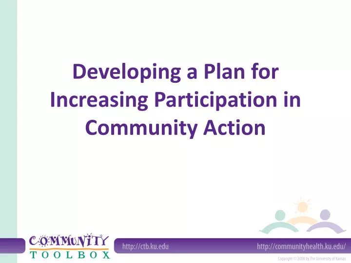 developing a plan for increasing participation in community action