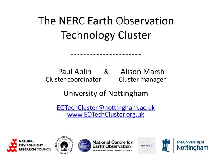 the nerc earth observation technology cluster