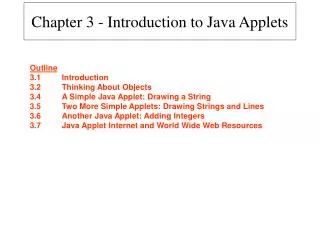 Chapter 3 - Introduction to Java Applets