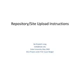 Repository/Site Upload Instructions