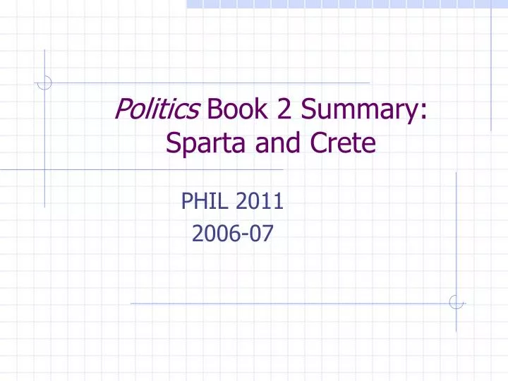 politics book 2 summary sparta and crete
