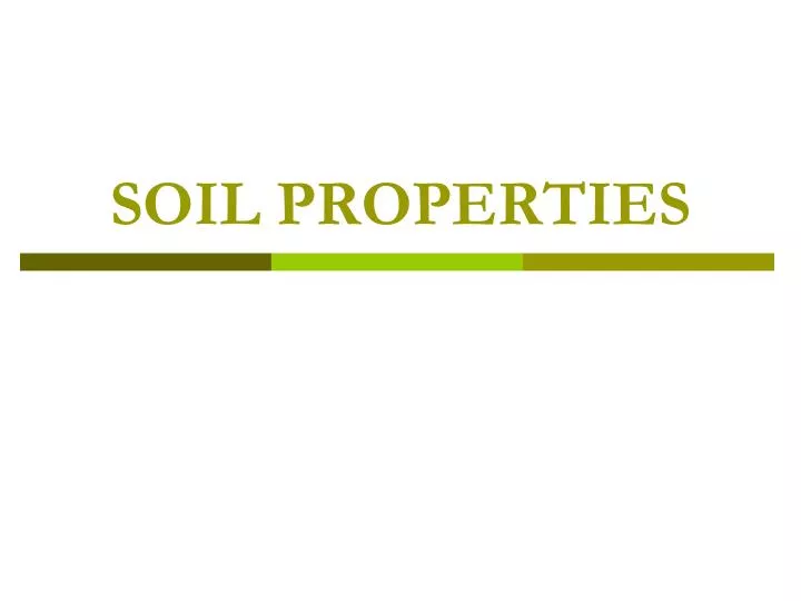 soil properties