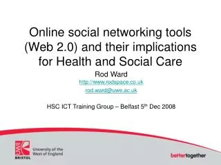 online social networking tools web 2 0 and their implications for health and social care