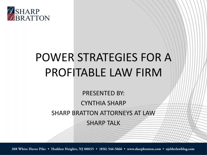 power strategies for a profitable law firm
