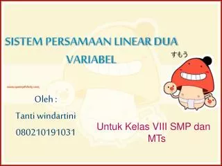 sistem persamaan linear dua variabel