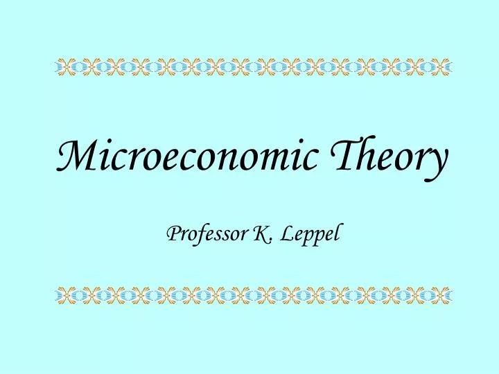 microeconomic theory