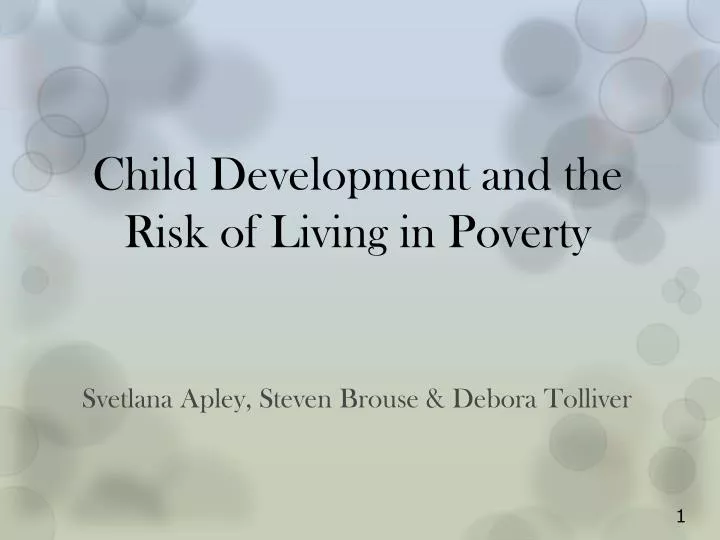 child development and the risk of living in poverty