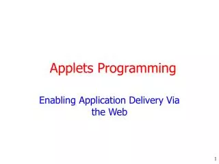 Applets Programming