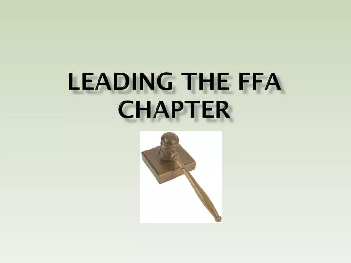 leading the ffa chapter