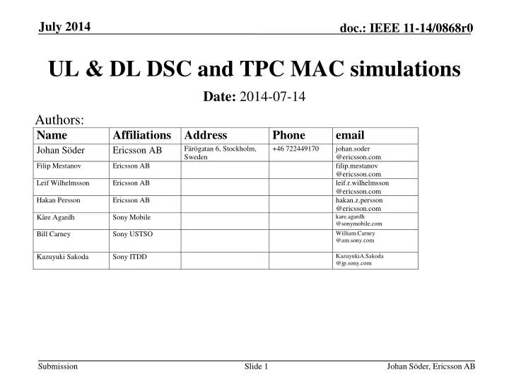 ul dl dsc and tpc mac simulations