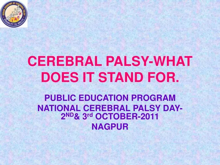 cerebral palsy what does it stand for