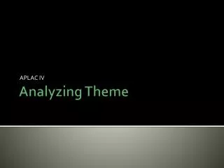 Analyzing Theme