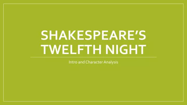 shakespeare s twelfth night