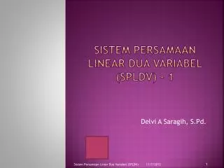 PPT - SISTEM PERSAMAAN LINEAR DUA VARIABEL PowerPoint Presentation ...