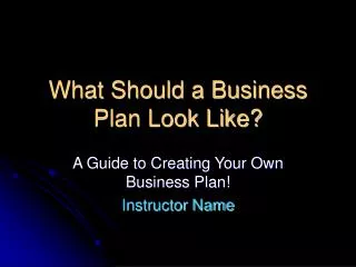 What Should a Business Plan Look Like?