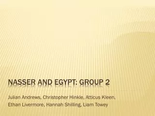 Nasser and Egypt: Group 2