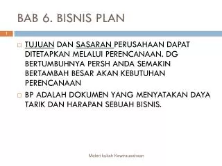 bab 6 bisnis plan
