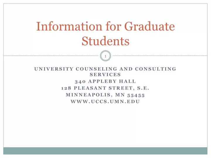 information for graduate students