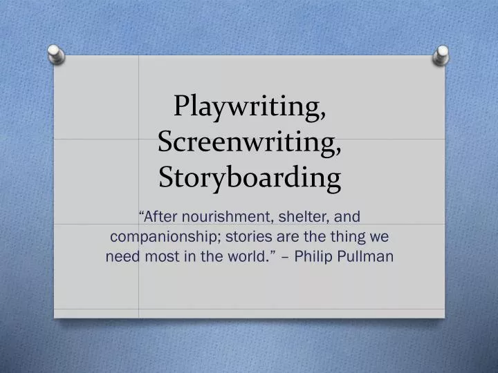 playwriting screenwriting storyboarding