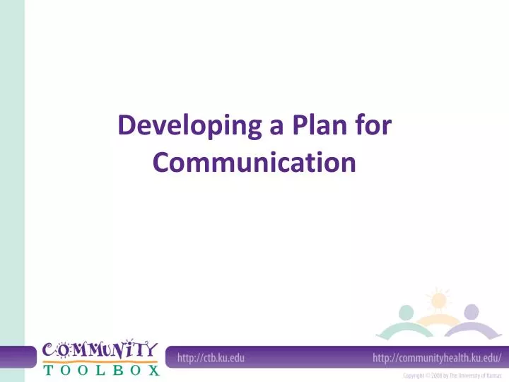 developing a plan for communication