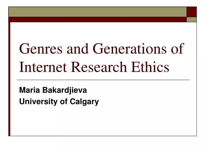 genres and generations of internet research ethics