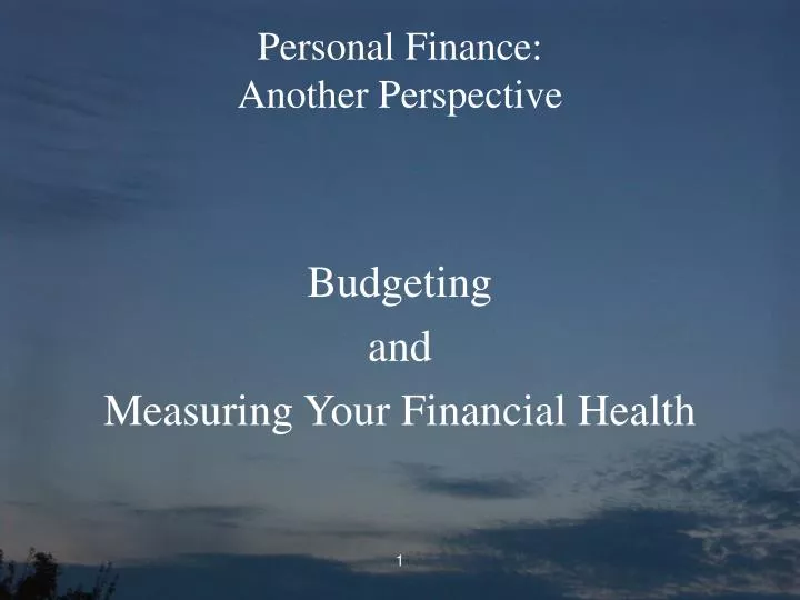 personal finance another perspective