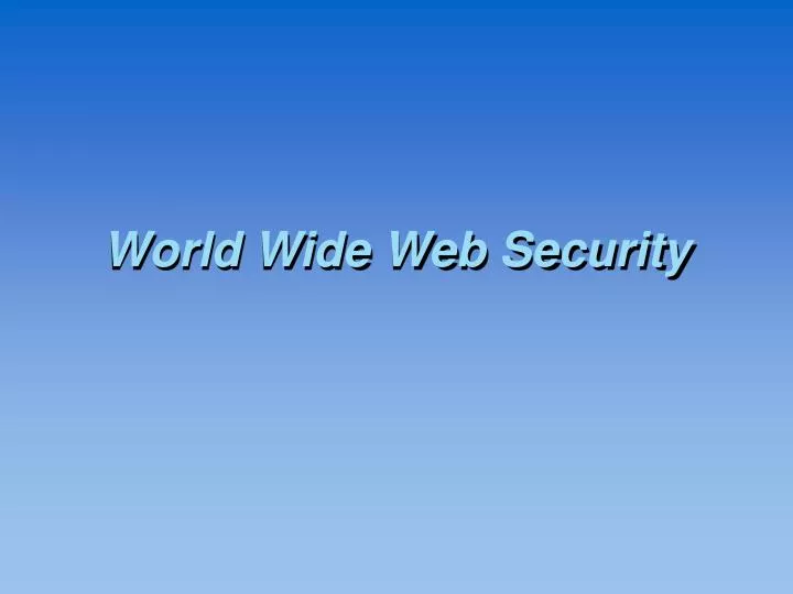 world wide web security