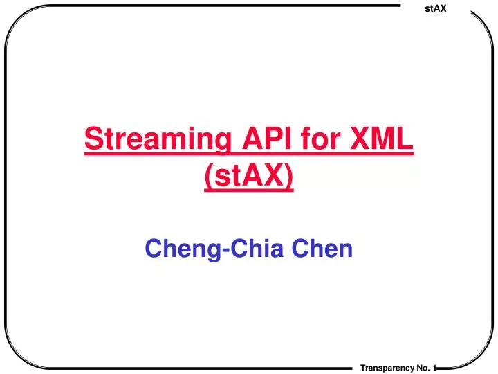 streaming api for xml stax