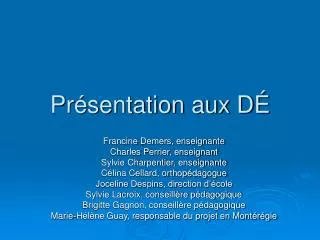 pr sentation aux d