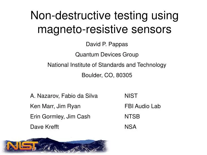 non destructive testing using magneto resistive sensors
