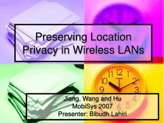Preserving Location Privacy in Wireless LANs