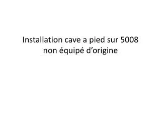 installation cave a pied sur 5008 non quip d origine