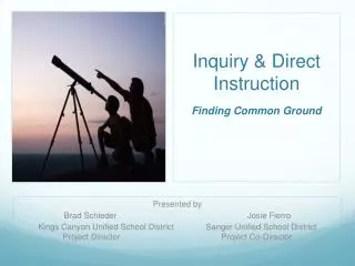 Inquiry &amp; Direct Instruction Finding Common Ground