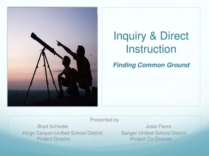 inquiry direct instruction finding common ground