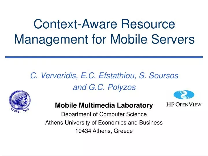 context aware resource management for mobile servers