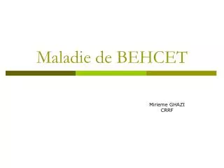 maladie de behcet