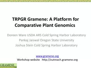 TRPGR Gramene: A Platform for Comparative Plant Genomics