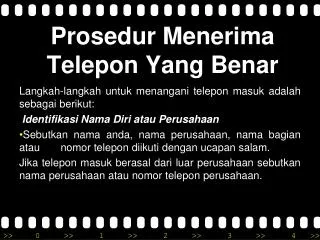 Prosedur Menerima Telepon Yang Benar