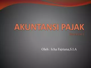 akuntansi pajak pertemuan 1