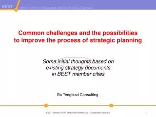Bo Tengblad Consulting