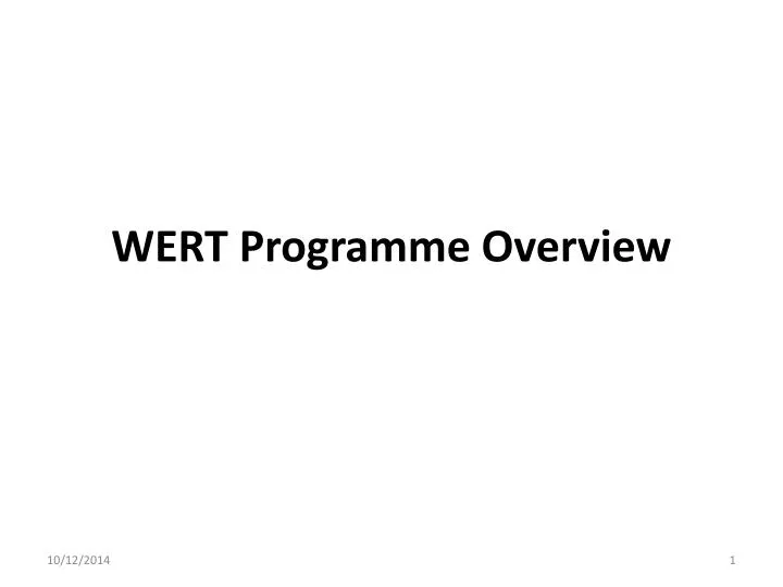 wert programme overview