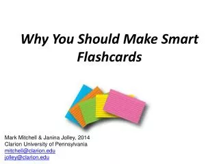 Why You Should Make Smart Flashcards