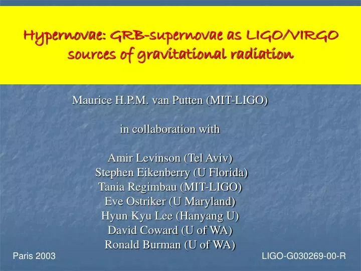 hypernovae grb supernovae as ligo virgo sources of gravitational radiation