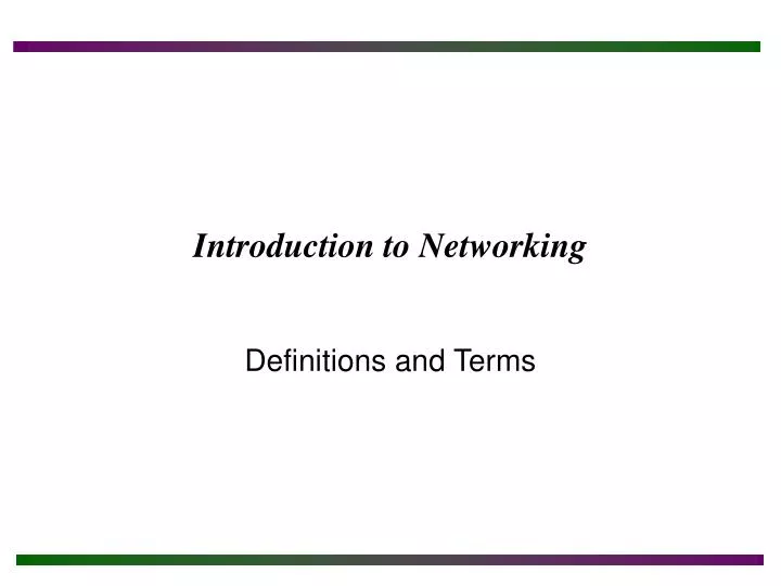 introduction to networking