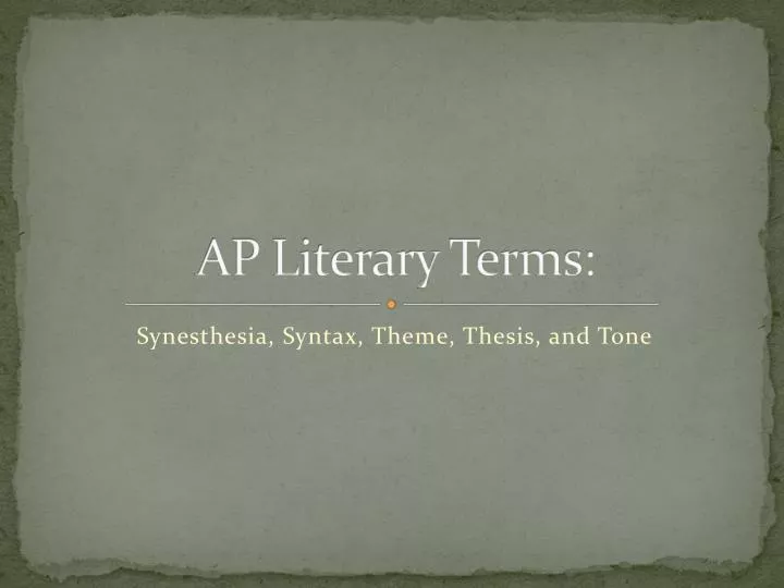 ap literary terms